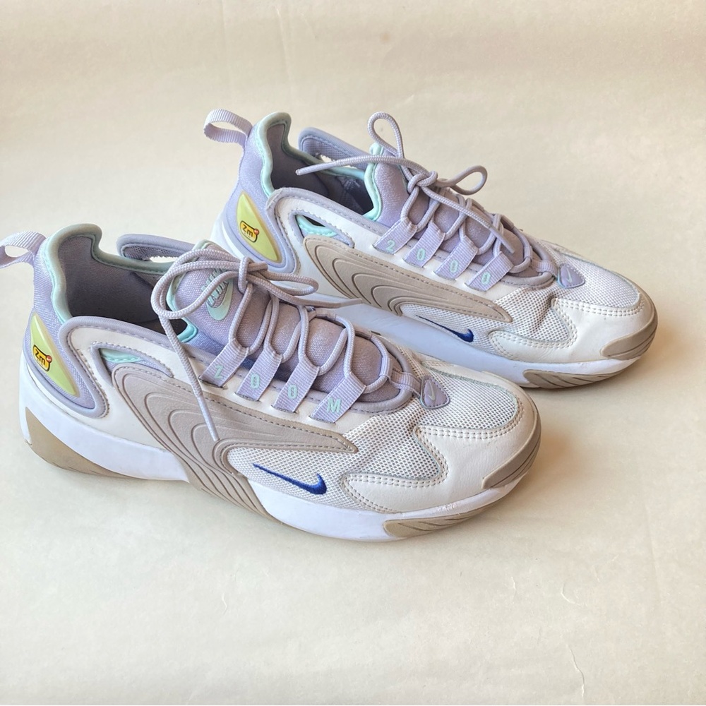 NIKE Zm Air 2k A00354 103 Sneakers Women’s Sz 7 White Lavender Athletic Shoes